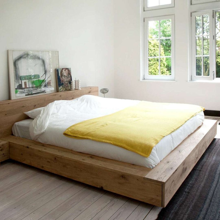 Modern Bedroom * | Ethnicraft Madra Oak Bed With Slats Modern Bedroom