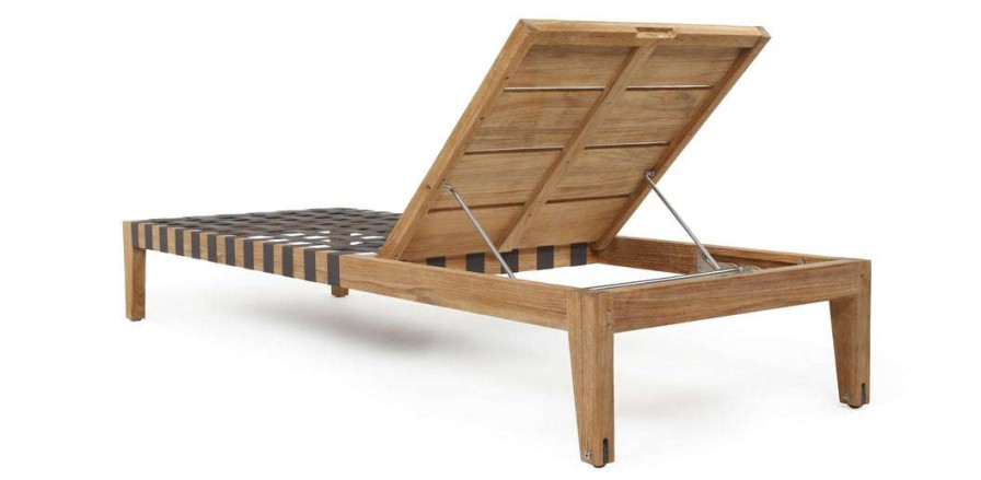 Modern Outdoor * | Harbour Outdoor Pier Teak Sunlounger