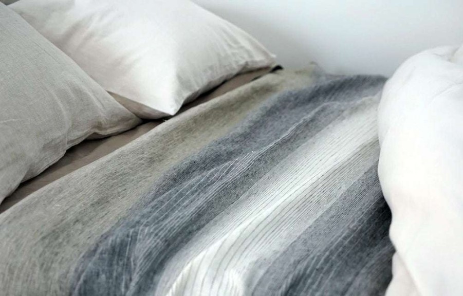 Modern Bedroom * | Area Miles Greys Linen Blankets