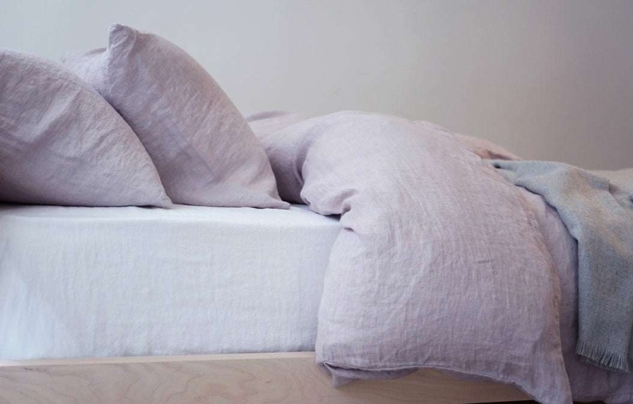 Modern Bedroom * | Area Camille Lilac Linen Pillow Cases (Pair)