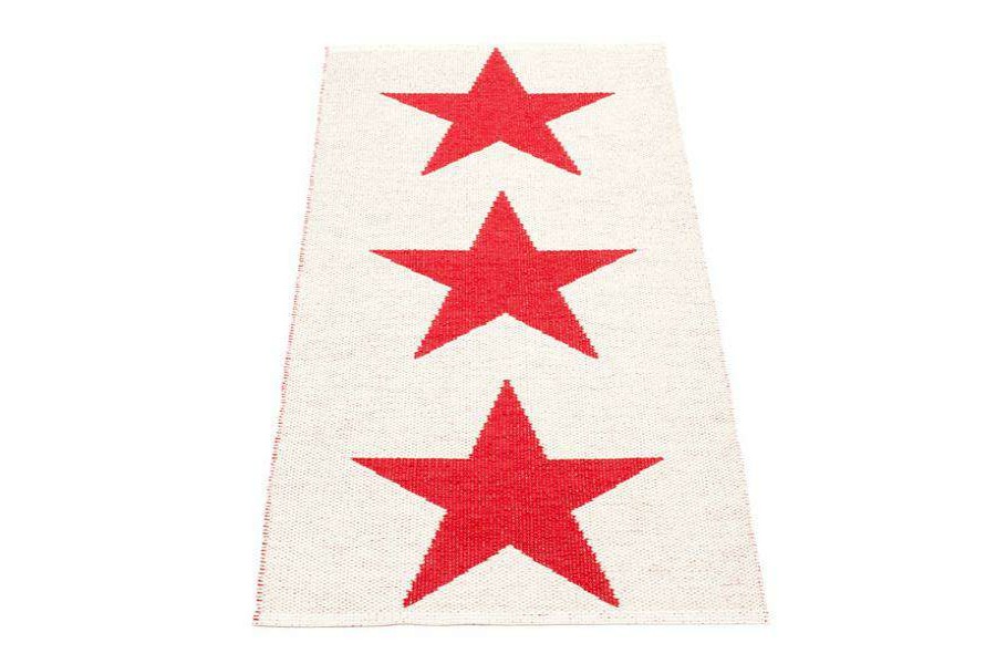 Modern Outdoor * | Pappelina Viggo One Red & Vanilla Runner Rug Rugs