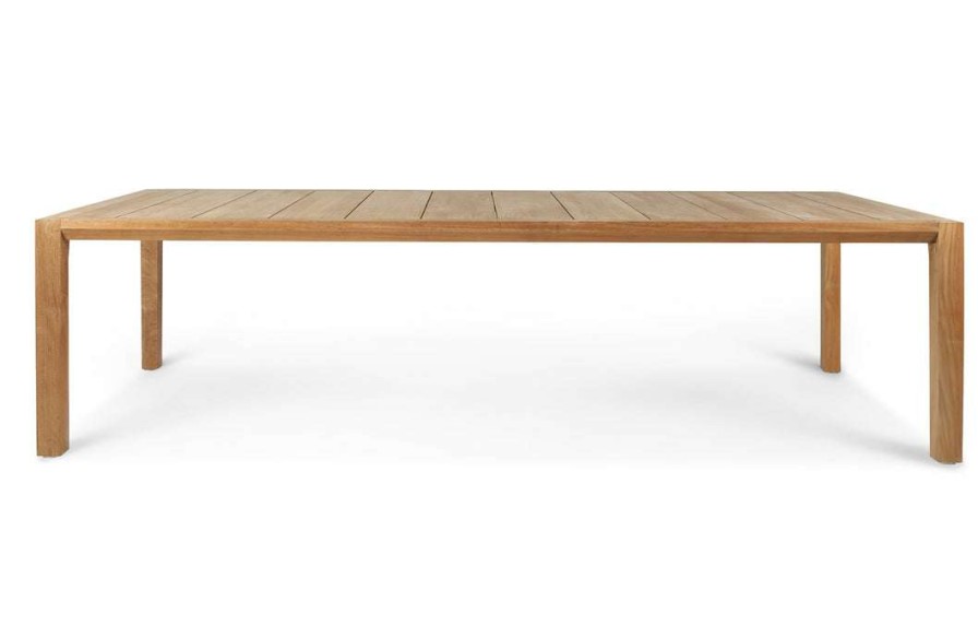 Modern Outdoor * | Harbour Outdoor Pier Teak Dining Table Straight Leg