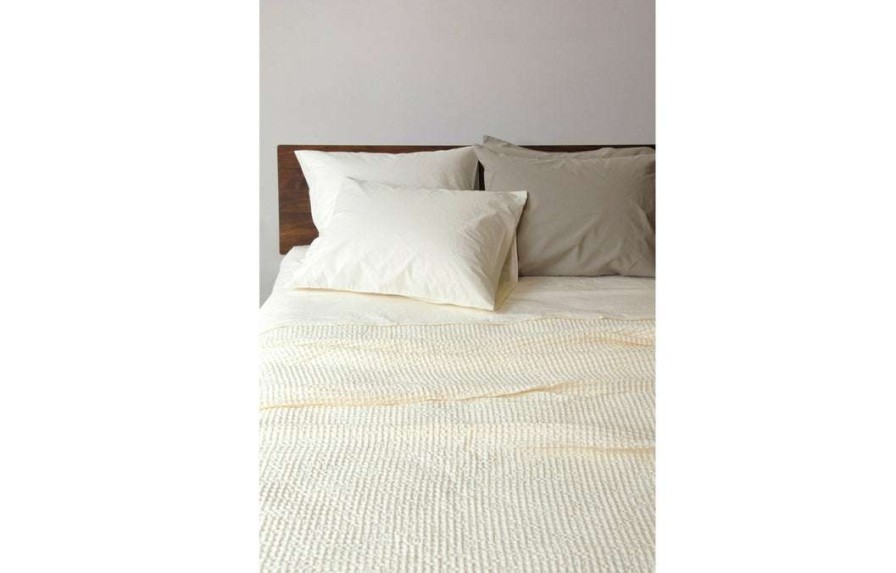 Modern Bedroom * | Area Anton Ivory Cotton Flat Sheet Modern Bedroom