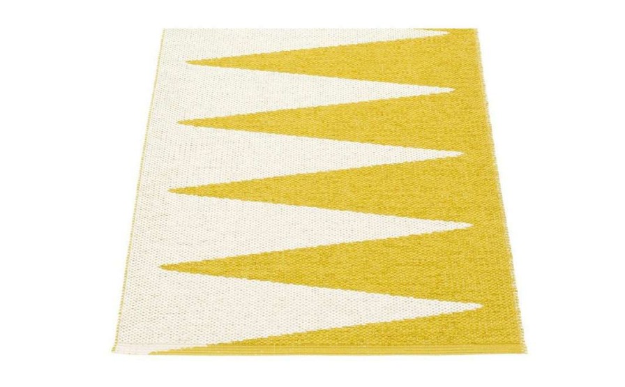 Modern Outdoor * | Pappelina Vivi Mustard & Vanilla Runner Rug