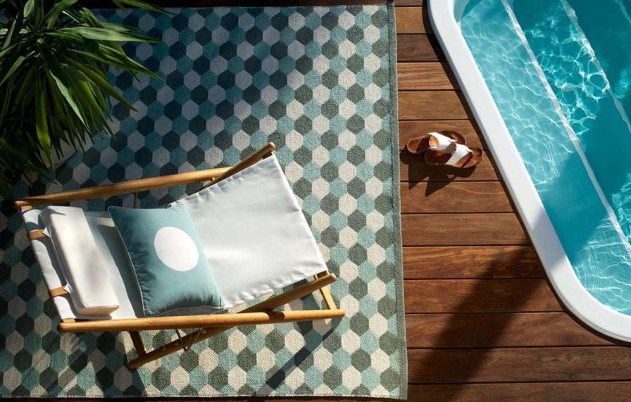 Modern Outdoor * | Pappelina Dana Army & Pale Turquoise & Vanilla Runner Rug Rugs