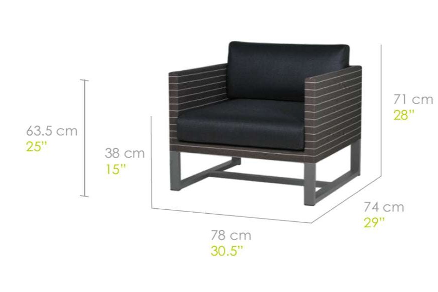 Modern Outdoor * | Mamagreen Lounge Seating Pinstripe Sofa 1-Seater